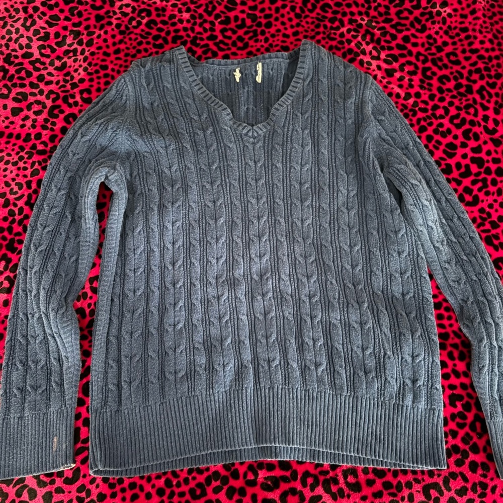 Gray Cable Knit Sweater